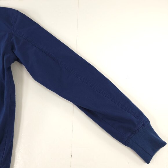 SLATE & STONE Mens MEDIUM Bomber Jacket Blue Cotton Stretch Long Sleeve Full Zip - Picture 9 of 16